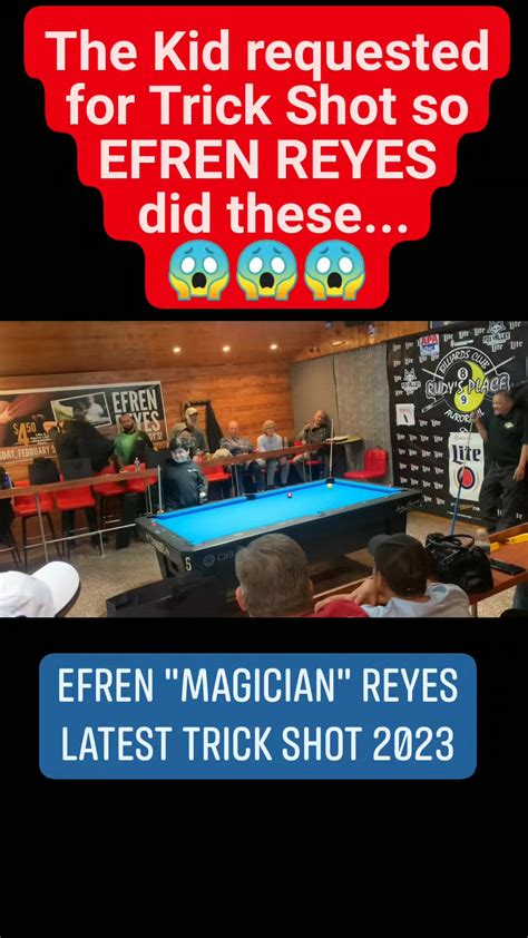 EFREN "Magician" REYES Latest Trick shot 2023 #reels #reelsfb #viral # ...