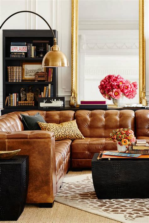 Living Room Inspiration Tan Leather Sofa