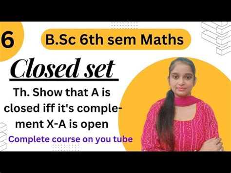 B Sc 6th Sem Maths Ch Topology Of Metric Space By Jyoti