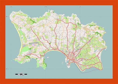 Road map of Jersey island | Maps of Jersey | Maps of Europe | GIF map ...