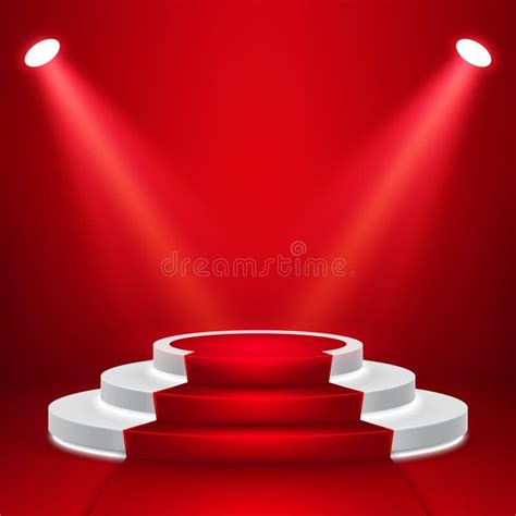 Round Stage Podium With Light Stage Vector Backdrop Festive Podium