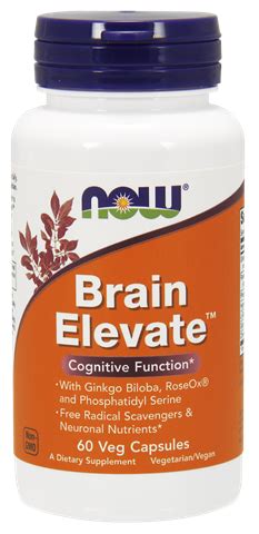 NOW Foods Brain Elevate 60 Cap Bottle Brain Health With Ginkgo Biloba ...