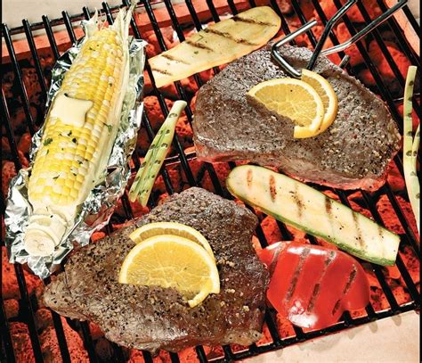 Beef London Broil On Grill With Vegetables Prepared Food Photos Inc