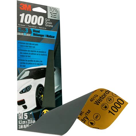 3m Wetordry Sandpaper 3 2 3 In X 9 In 1000 Grit 5 Pack