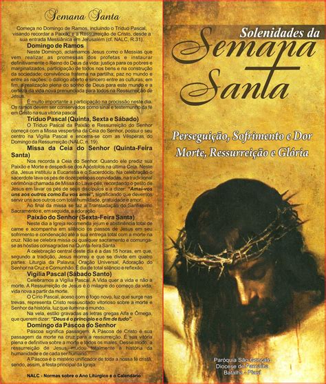 Par Quia S O Gon Alo Folder Solenidades Da Semana Santa