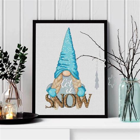 Winter Gnome Cross Stitch Pattern