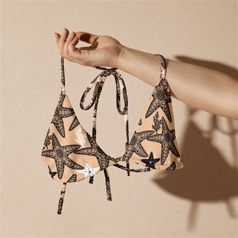 Star Fish Recycled String Bikini Set Star Fish Sexy Swimwear Starfish Fabric String Bikini Top