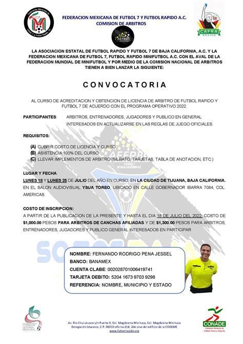 Curso de Arbitraje para Futbol Rapido y Futbol 7 con reglas oficiales