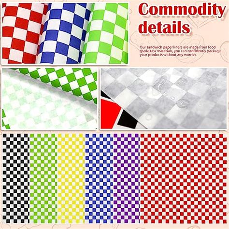 RYKOMO 300 Sheets Checkered Dry Waxed Deli Paper Sheets 12 Inch