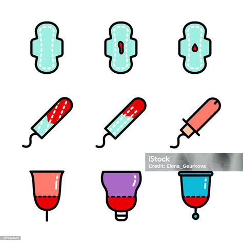 Ilustración De Productos Vectores De Higiene Femenina Y Más Vectores