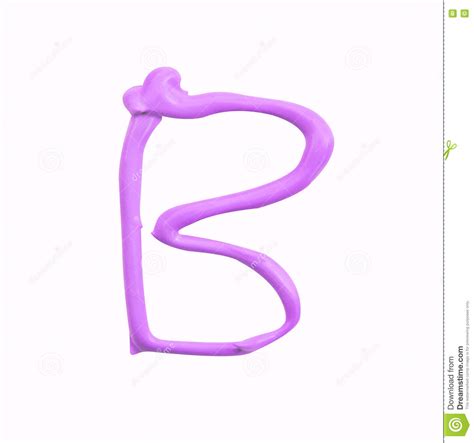 Purple Color Painted Alphabet Letters B Isolate Clipping Path