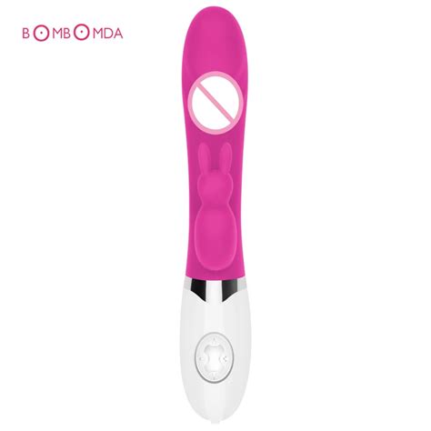 Buy Usb Recharge Rabbit Vibrator Dual G Spot Thrusting Huge Electric Dildo