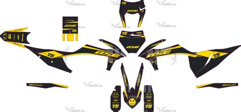 Комплект наклеек для BSE T5 alien black - Наклейки на мотоцикл - МОТОХИТ