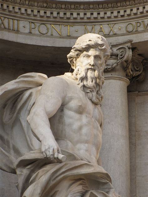 Statue, Neptune statue, Marble sculpture