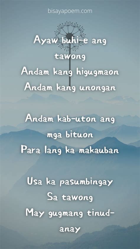 Bisaya Poem of the Day | Gugmang Tinud-Anay