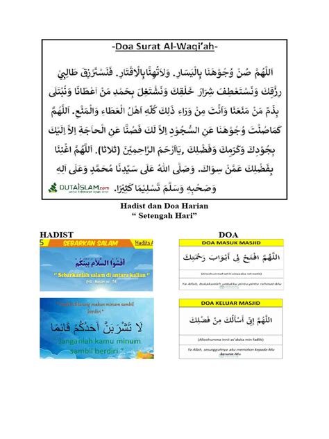 hadist  doa harian setengah hari