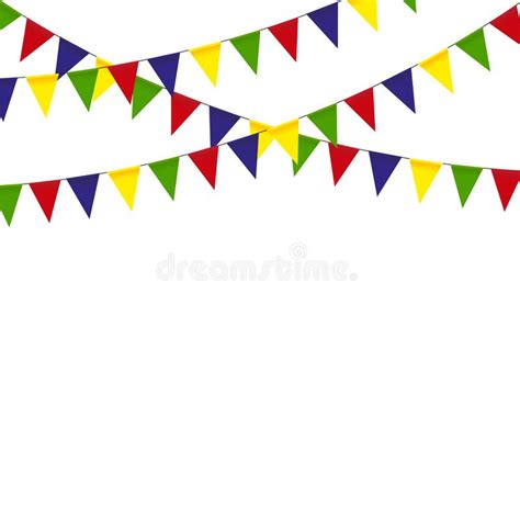 Colorful Bunting Flags And Garlands Stock Vector Illustration Of