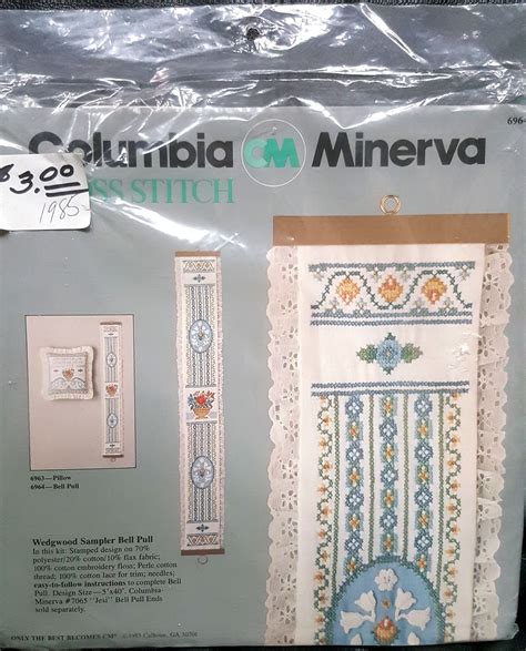 Columbia Minerva Cross Stitch Kit Wedgewood Sampler Bell Pull Kit