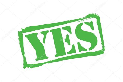 Yes Green Rubber Stamp Vector Over A White Background Stock Vector