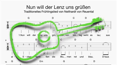 Gitarre Nun will der Lenz uns grüßen Tabulatur Melodie Akkorde