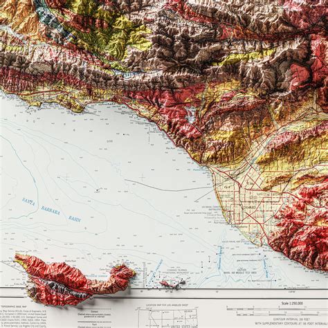 Los Angeles California Map | Shaded Relief Map | Geoartmaps