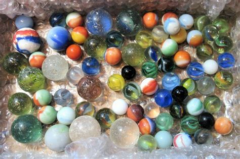 Estate Auction Glass Playing Marble Lot Glass Marbles Recycled