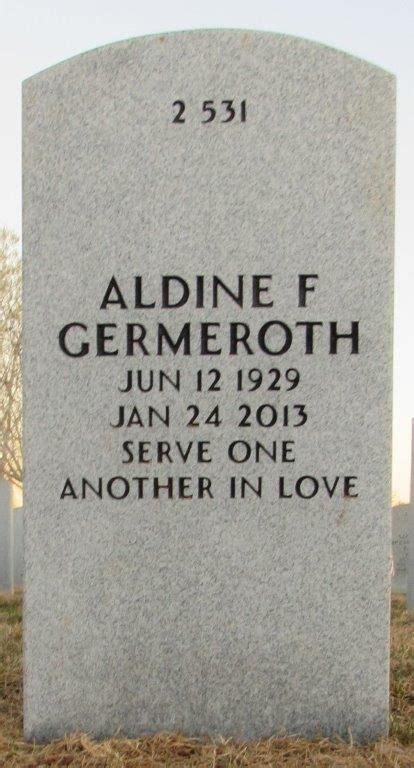 Aldine F Sander Germeroth Find A Grave Memorial