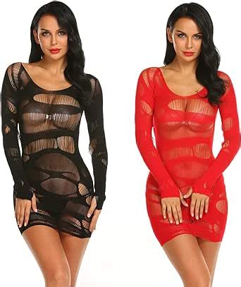 Amazon LOVELYBOBO Pack Women S Mesh Lingerie For Women Fishnet Babydoll Mini Dress Long