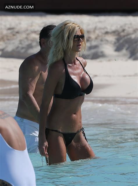 Victoria Silvstedt Sexy In A Black Bikini On The Beach In St Barts Aznude