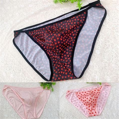 Sous vêtement bikini homme sexy imprimé soie glacée lingerie respirante