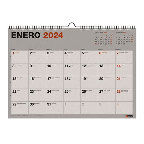 Calendario De Pared 2024 Miquelrius A3 Recycled Material De Oficina