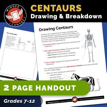 How To Draw A Centaur Handout Worksheet By Winged Canvas TPT