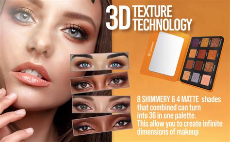 Bronze Copper Nude Eyeshadow Palette Highly Pigmented Shimmer Matte Colors For Professional