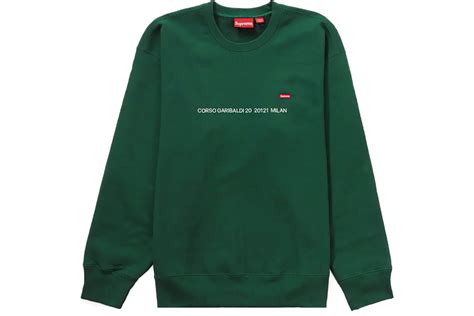 Supreme Small Box Crewneck Milan Shop Exclusive Dark Pine Fw22 Cn