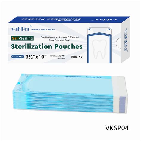 Vakker 35 X 10 200pc Dental Self Sealing Sterilization Pouches