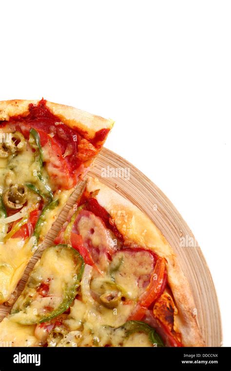 Image Of Fresh Italian Pizza Isolated Stock Photo Alamy