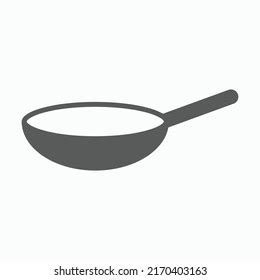 Wok Frying Pan Vector Grayscale Icon Stock Vector Royalty Free