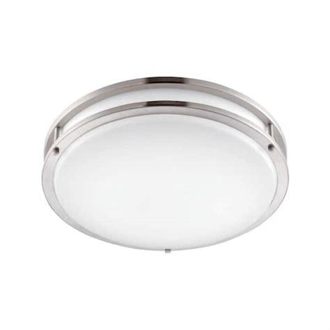 Envirolite 14 In Brushed Nickelwhite 4000k Cct Led Ceiling Low