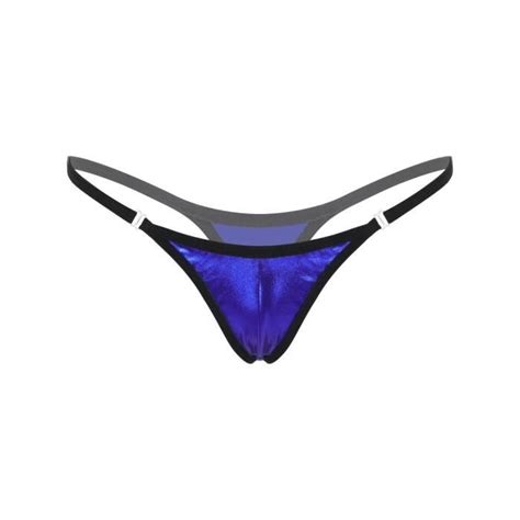 YOOJIA Mini String Ficelle Femme Métallique Brillant Micro String Sexy Bikini Tanga Thong T Back