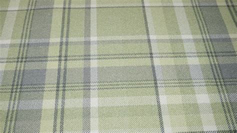 Sage Green Balmoral Wool Effect Tartan Upholstery Curtain Fabric Plaid ...