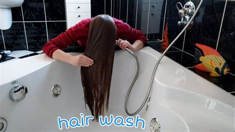 Asmr Hair Wash Washing My Long Hair Over Face No Talking Youtube