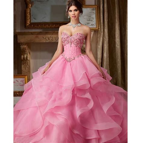 Vestidos De Fiesta De Quince A Os Por Encargo Color De Rosa