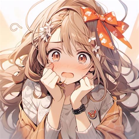 Premium AI Image | A very cute anime girl with big eyes