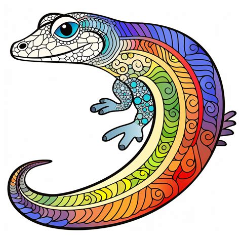 Skink Hat Ein Farbenfrohes Muster Happycoloring Net