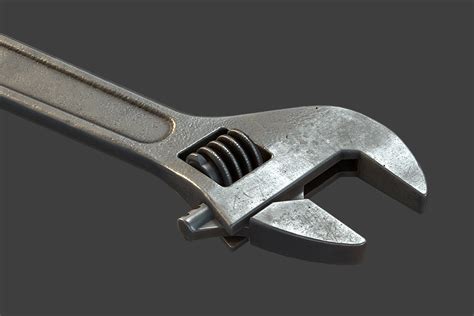 D Model Adjustable Wrench Vr Ar Low Poly Cgtrader