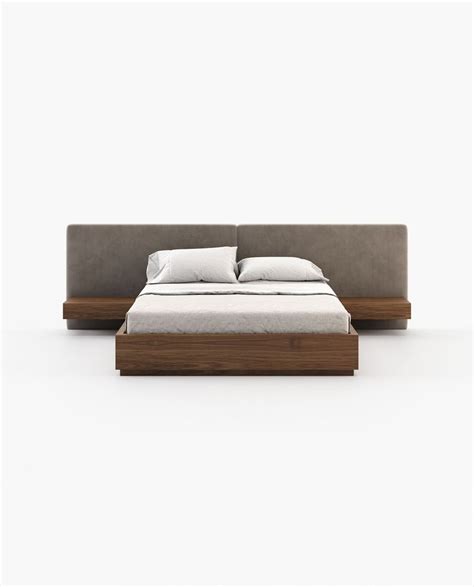 Cama Boston em Veludo Khaki e Nogueira para colchão de 160x200cm