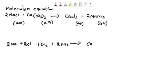 Solved What Is The Net Ionic Equation For The Reaction Of Calcium Nitrate With Sodium Chloride