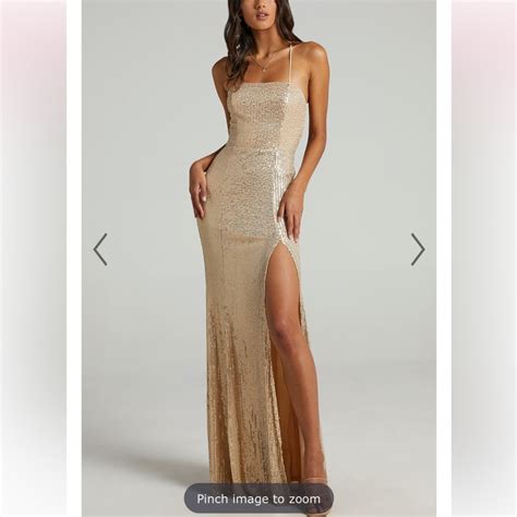 Gold Sequin Backless Dress Gem