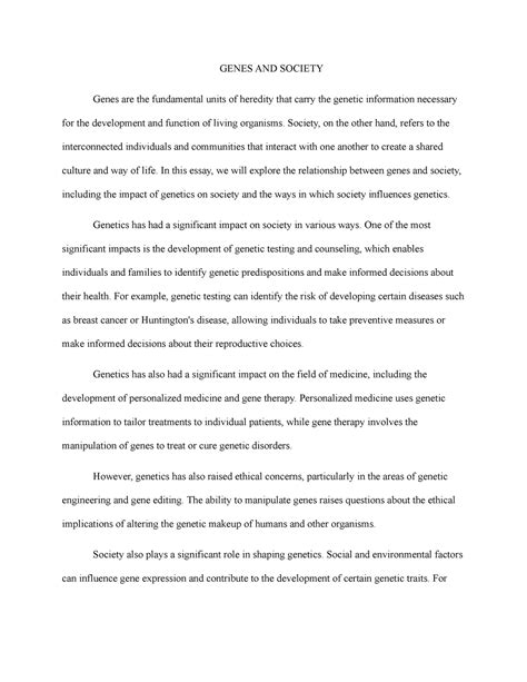 The Society Of Genes 4