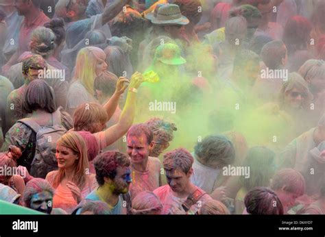 Berlin Germany Berlin Celebrate The Indian Holi Festival At